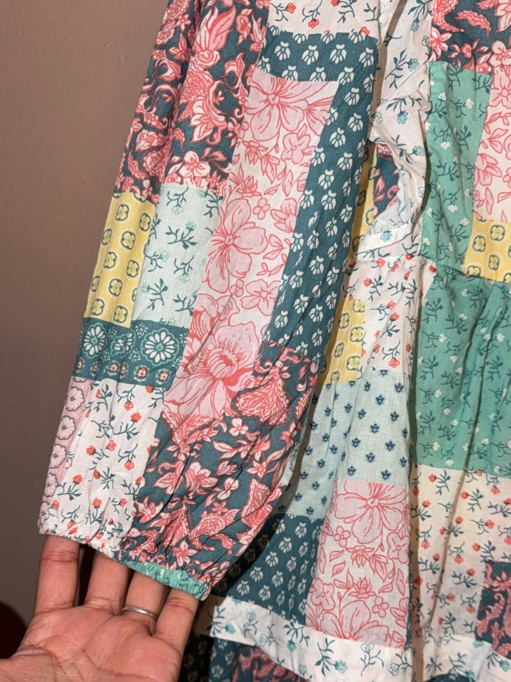 NWT Simply Southern Pastel Patchwork Tiered Maxi Dress #N014 - Picture 2 of 7